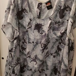 Torrid size 4 Jurassic park button back blouse
